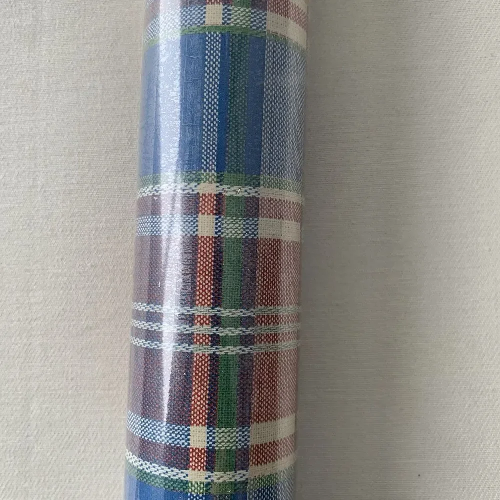 Parkview Designs Wallcoverings 56 sq ft BLUE & REDS PLAIDS SEALED NOS